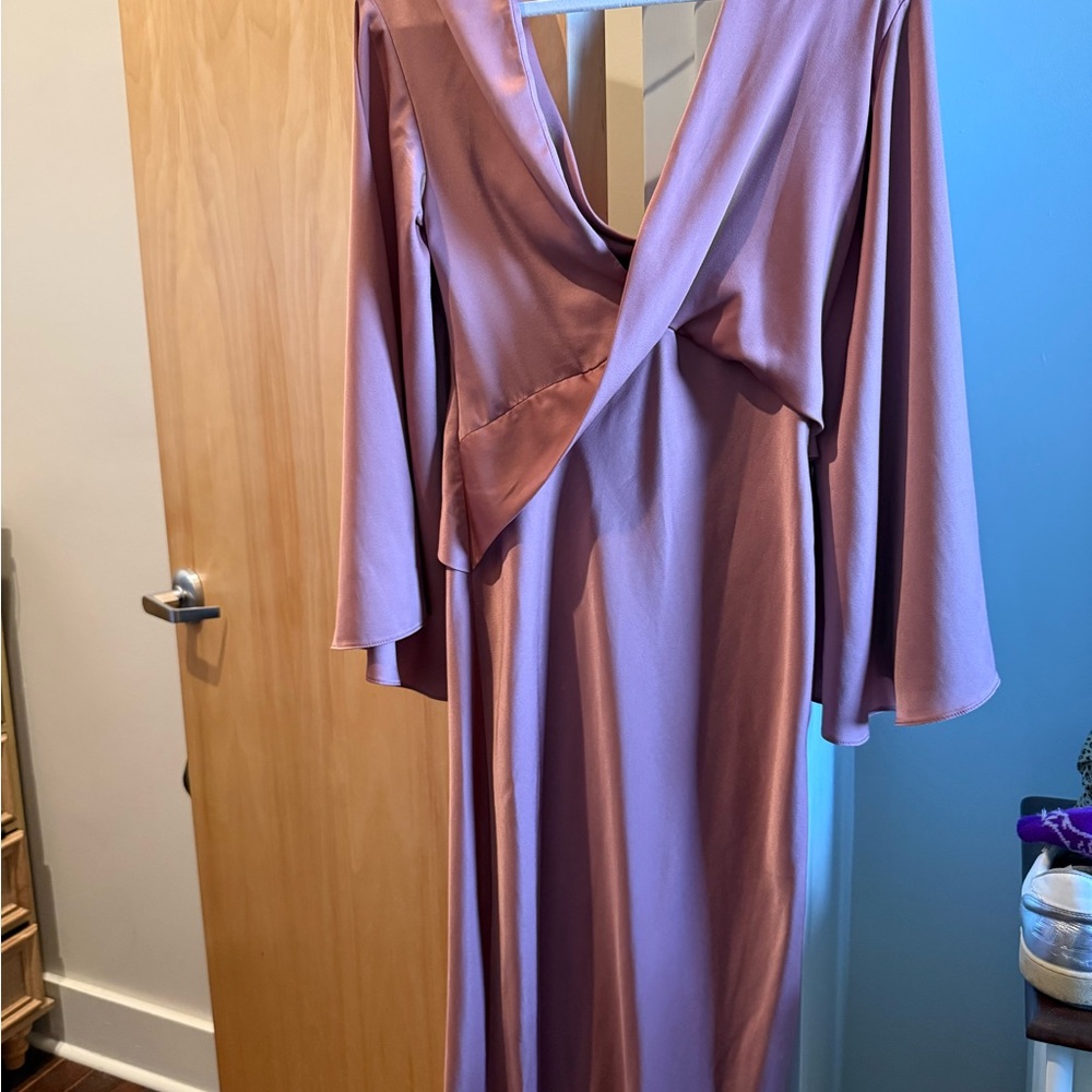 ASOS Dusty Rose Long Sleeve Dress